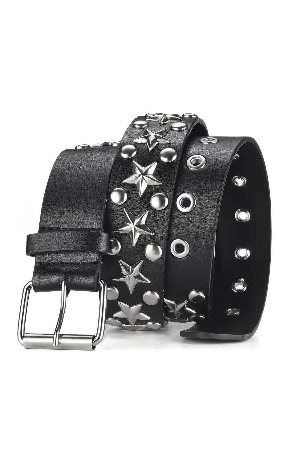 Star Studded Alt Punk Belt black 110cm Shoptery