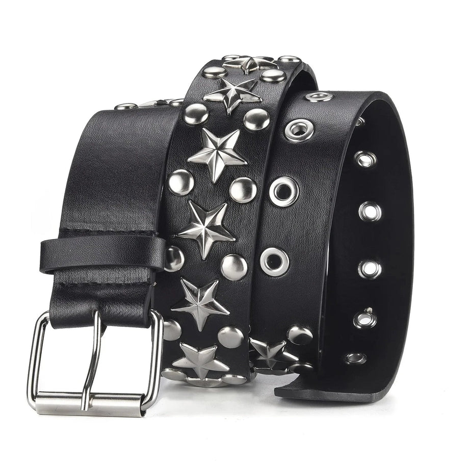 Star Studded Alt Punk Belt black 110cm Shoptery
