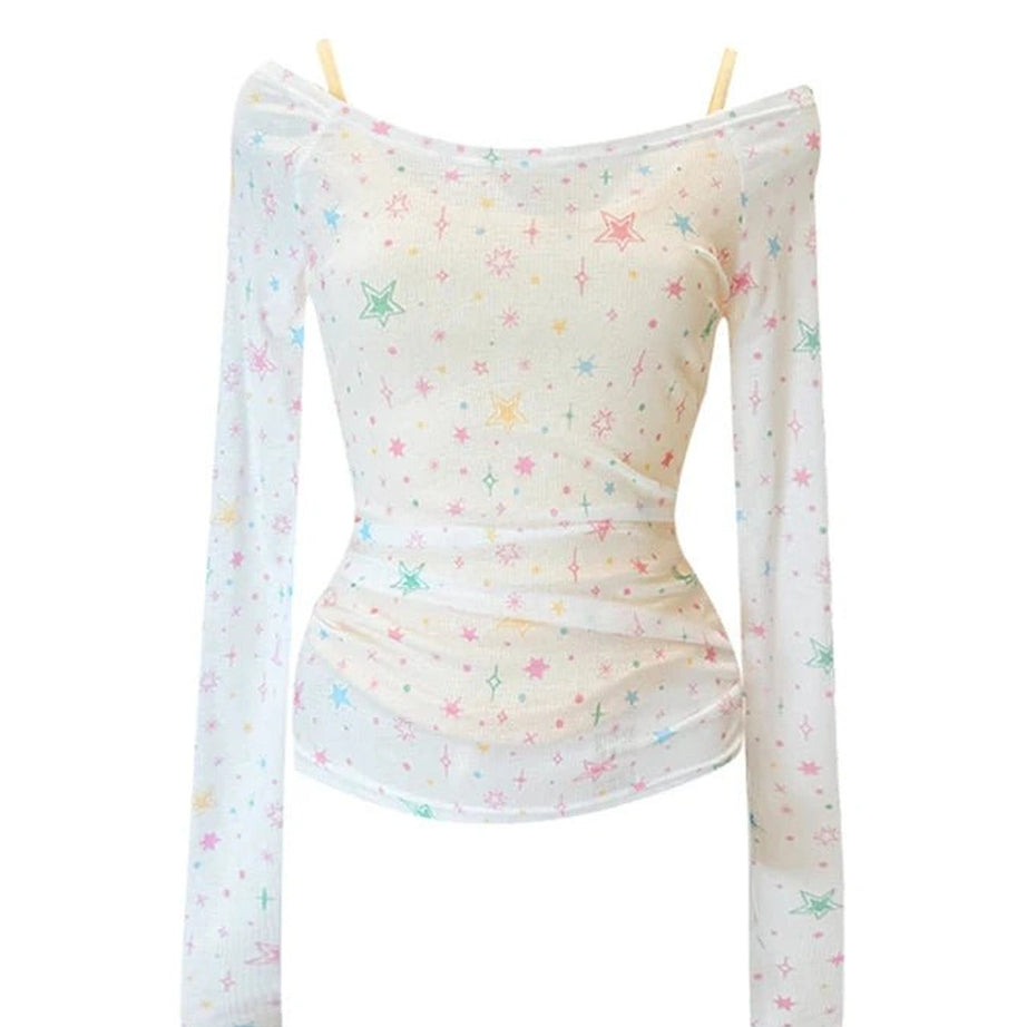 Starlight Whisper Off-Shoulder Top Picture Color One Size Shoptery