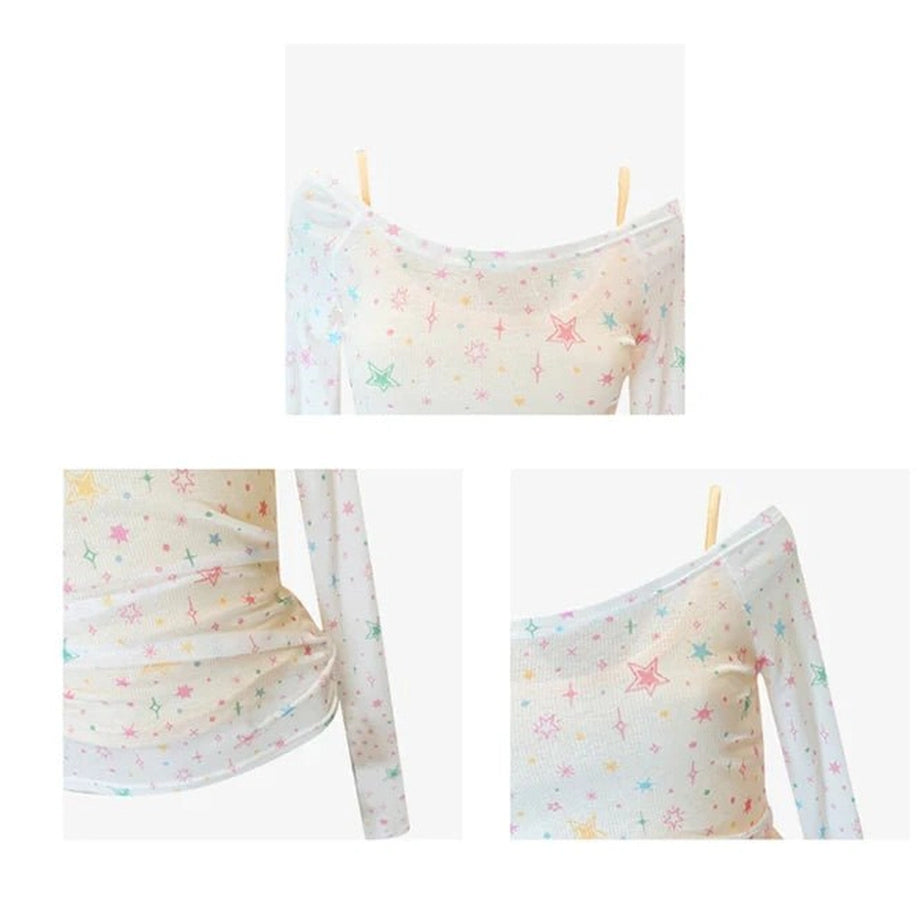 Starlight Whisper Off-Shoulder Top Shoptery