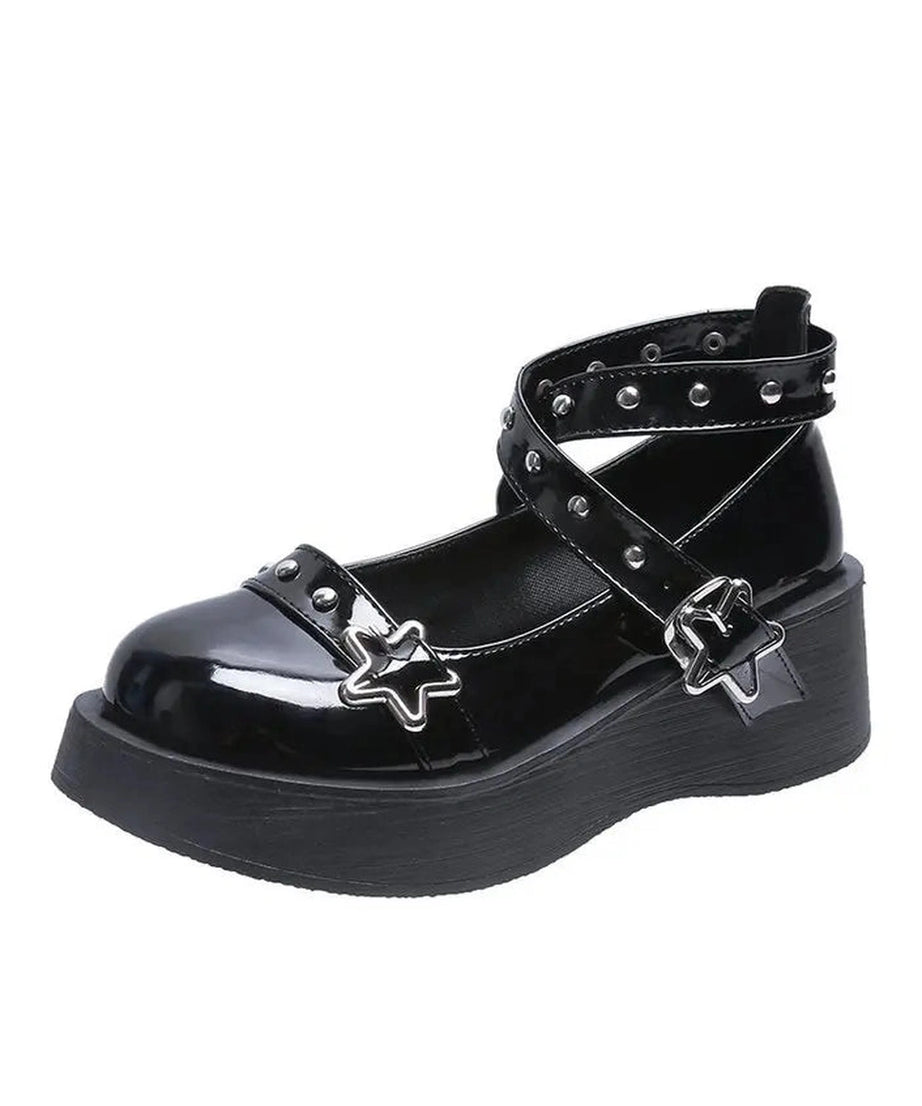 Starry Goth Platform Mary Janes Shoes - Shoes