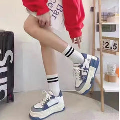 Y2k Starry Sky Denim Platform Sneakers Shoptery