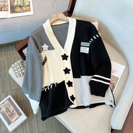 Acubi Stellar Patchwork Cardigan Shoptery