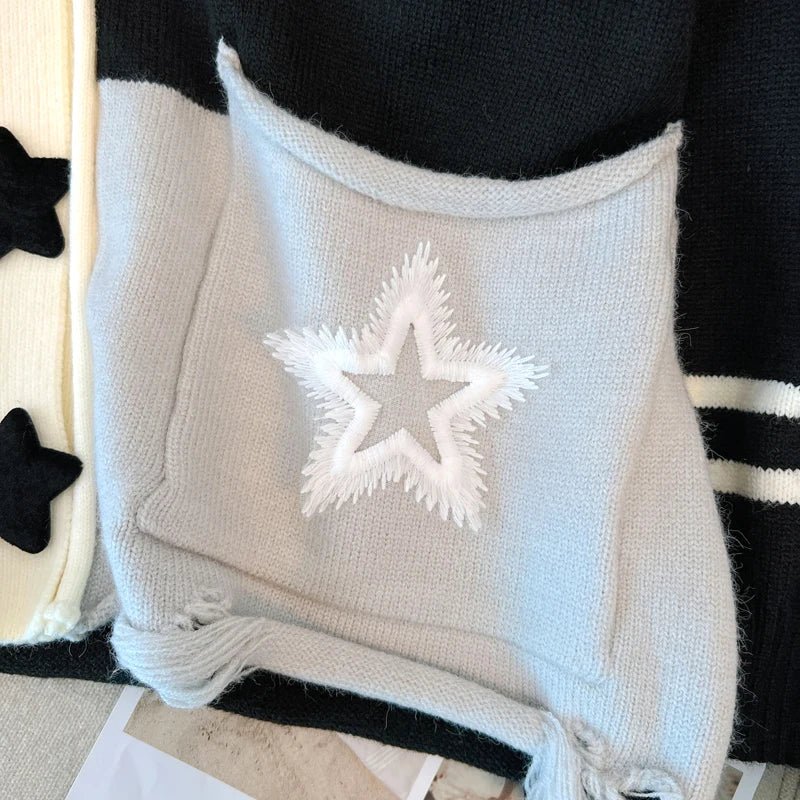 Acubi Stellar Patchwork Cardigan Shoptery