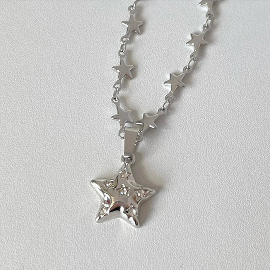 Y2k Stellar Shine Star Necklace B Shoptery