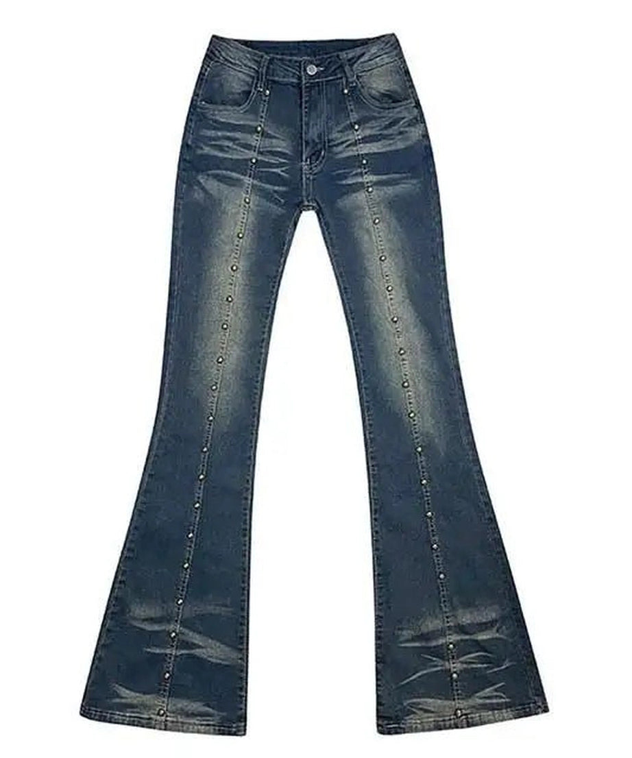 Stellar Studded Flare Jeans - 