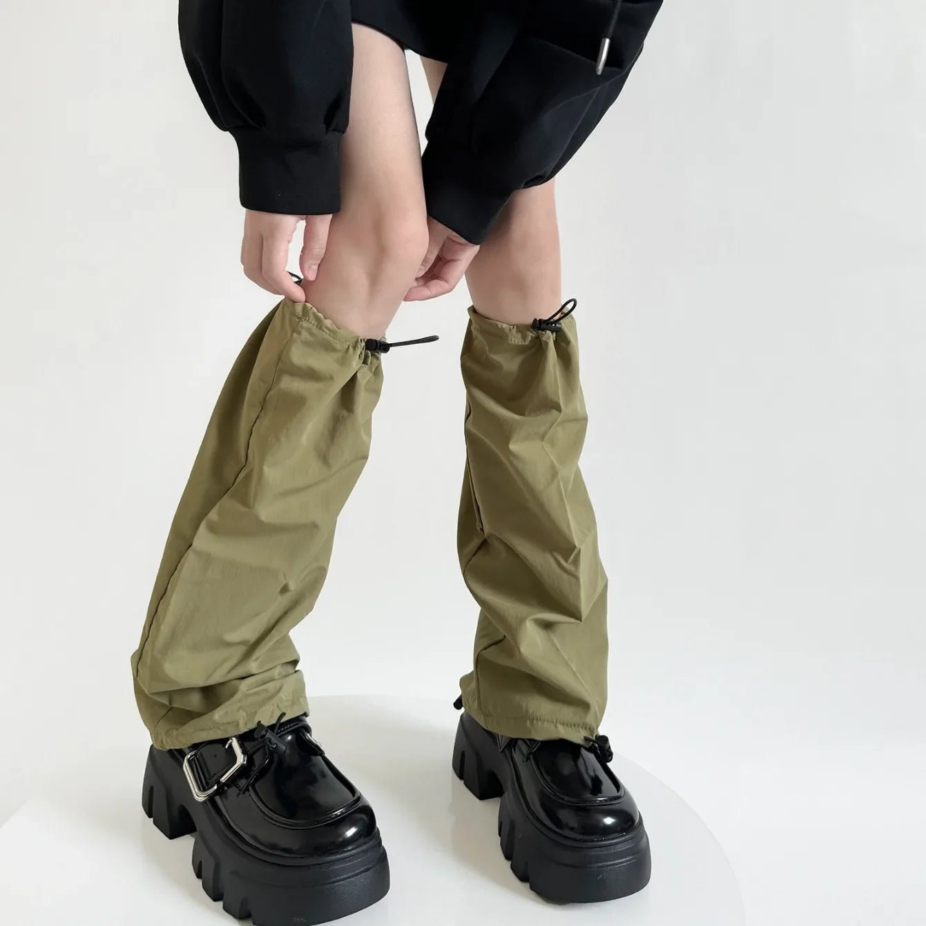 Storm Mode Y2k Drawstring Leg Warmers Shoptery