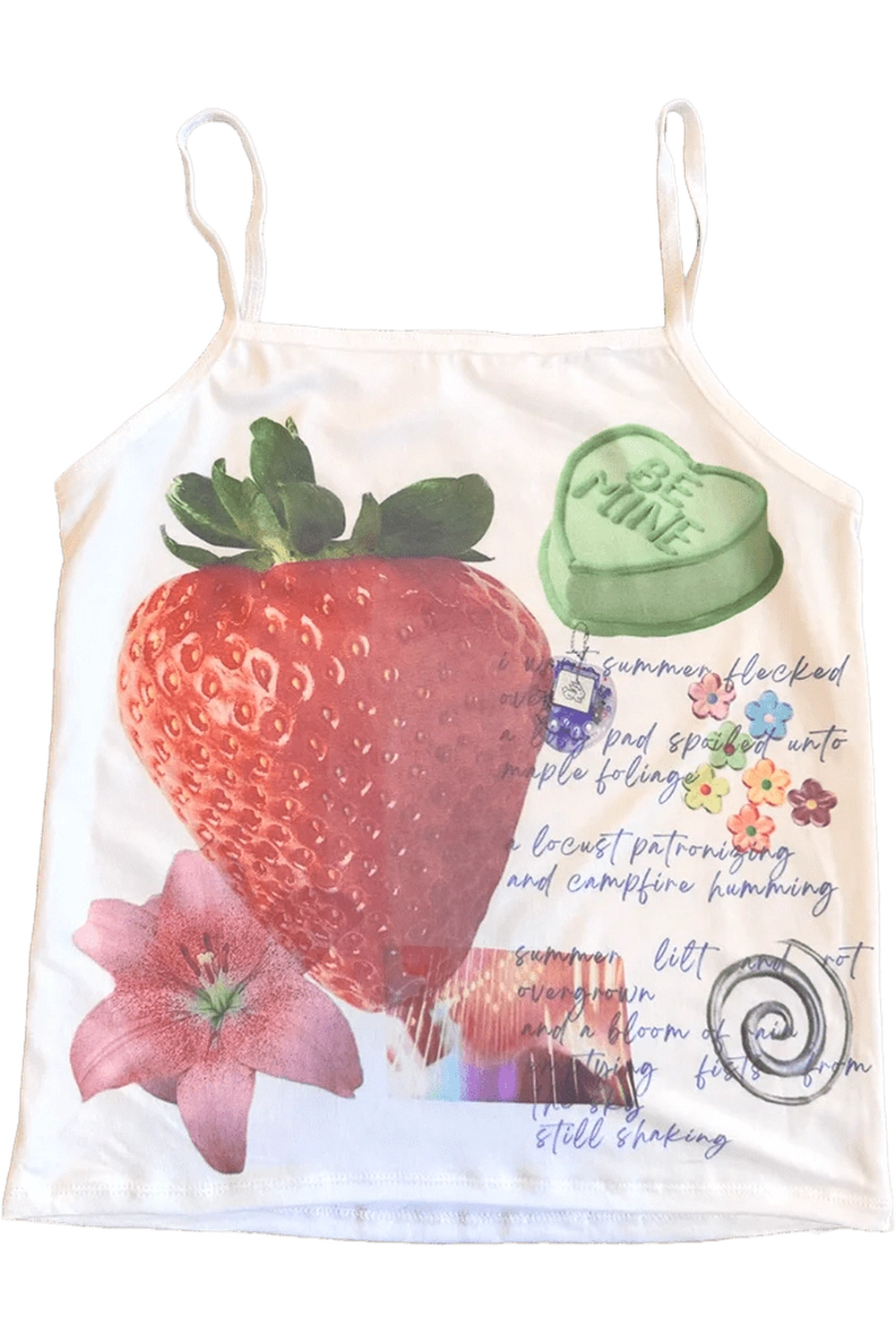 Aesthetic Strawberry Dreams Collage Top White 2 Shoptery