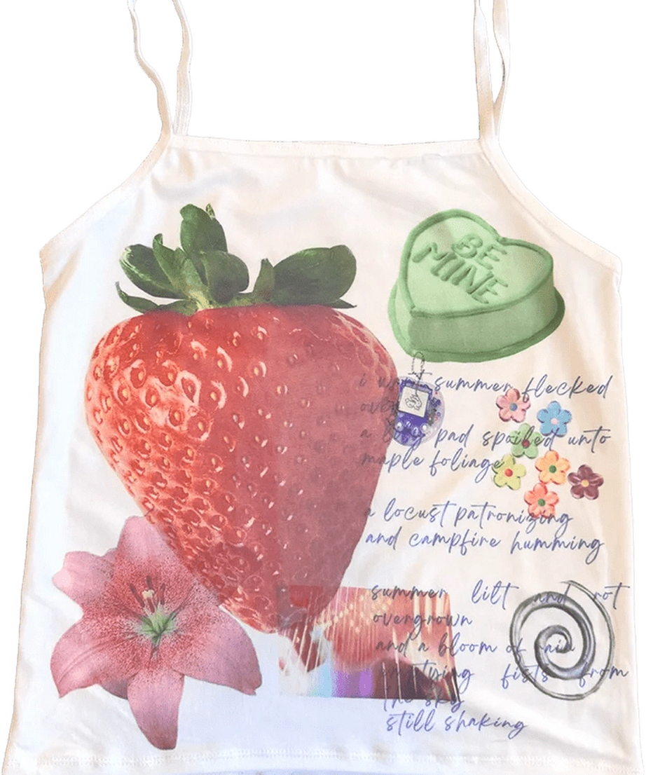 Strawberry Dreams Collage Top - 