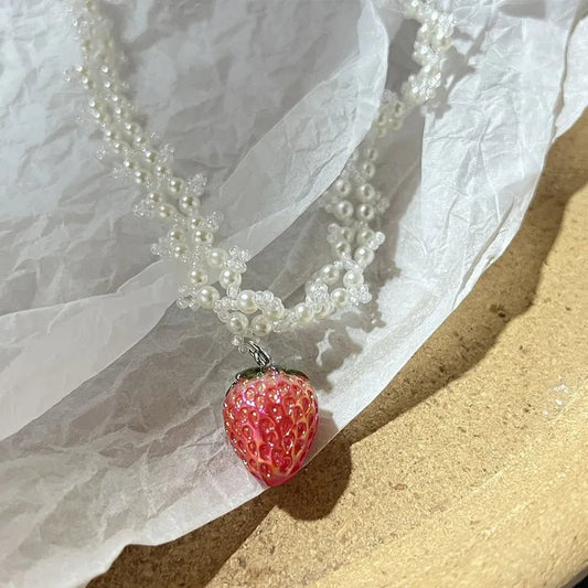 Necklace – Coquette Strawberry for Statement Style Shoptery