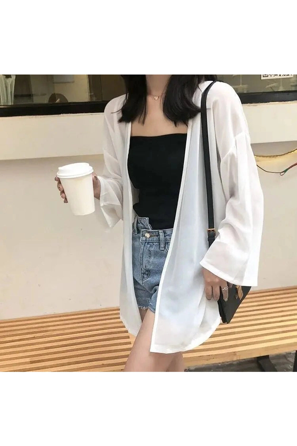 Aesthetic Strawberry Print Casual Shirt pure white Shoptery