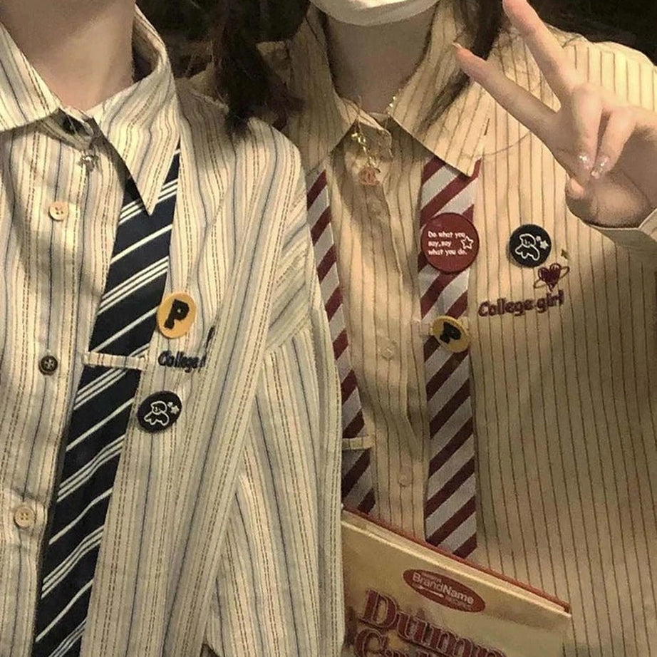 Acubi Striped Button-Up Shirt Shoptery