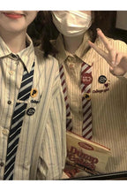 Acubi Striped Button-Up Shirt Shoptery