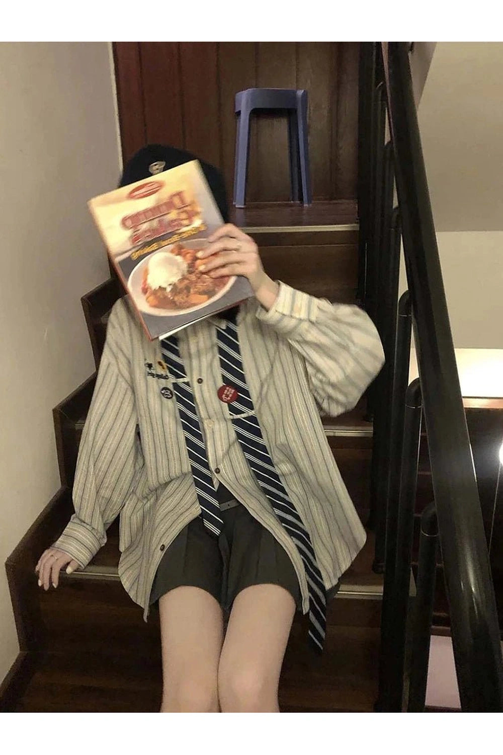 Acubi Striped Button-Up Shirt Shoptery