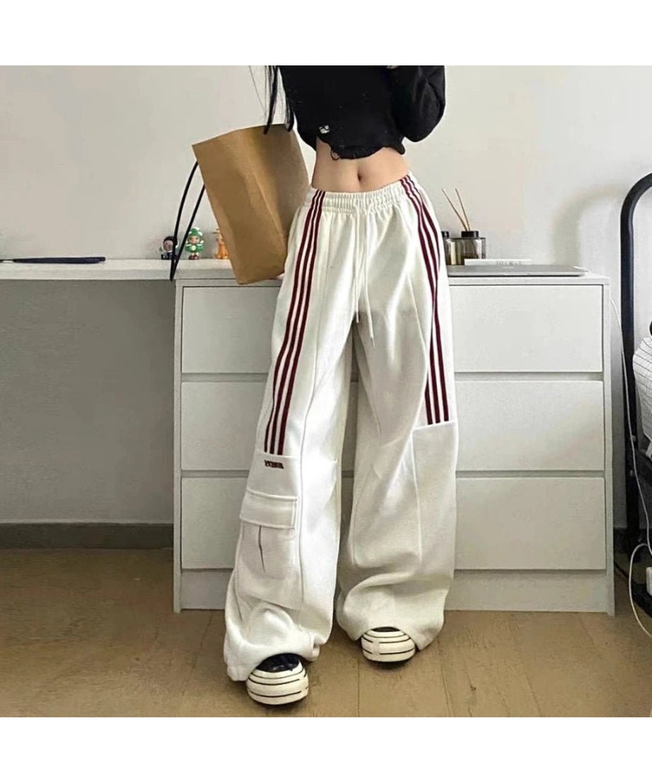 Striped Cargo Spring Pants -