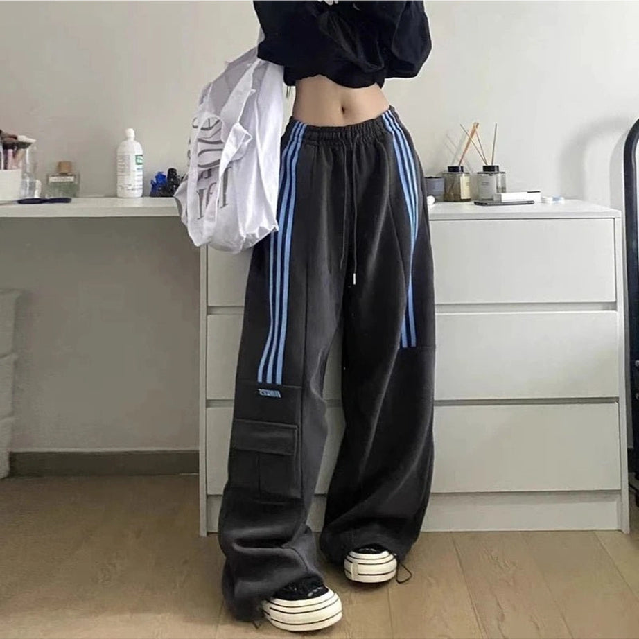Striped Cargo Spring Pants Shoptery