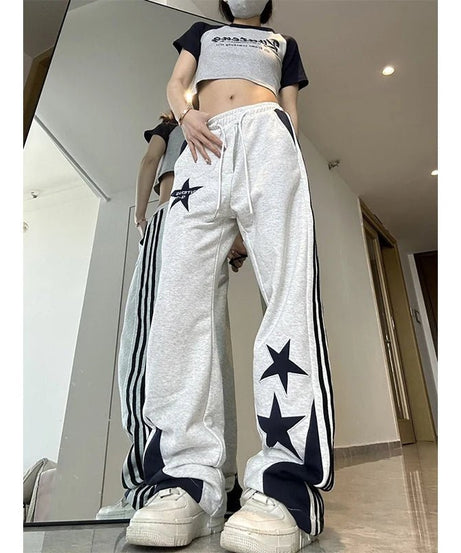 Striped Star Print Sweatpants -