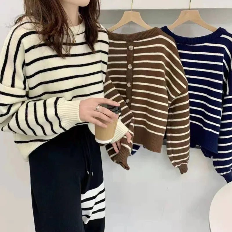 Striped Turtleneck Sweater -