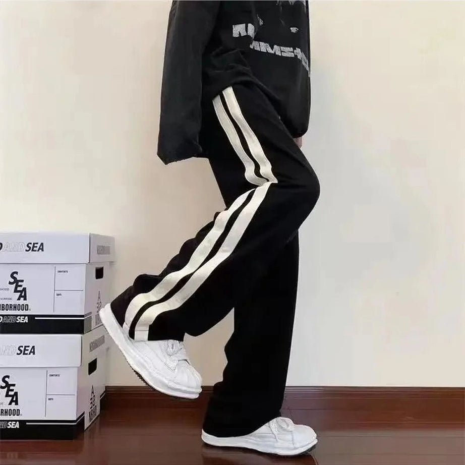 Striped Wide Leg Pocket Pants Shoptery