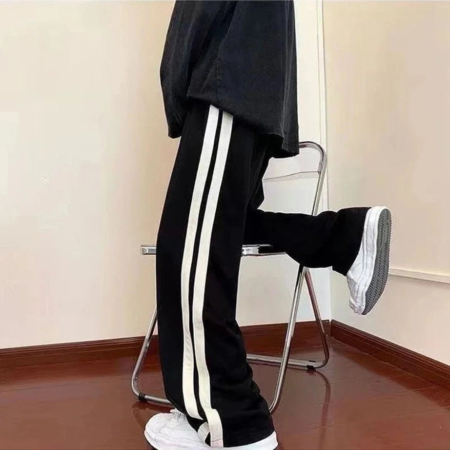 Striped Wide Leg Pocket Pants Shoptery