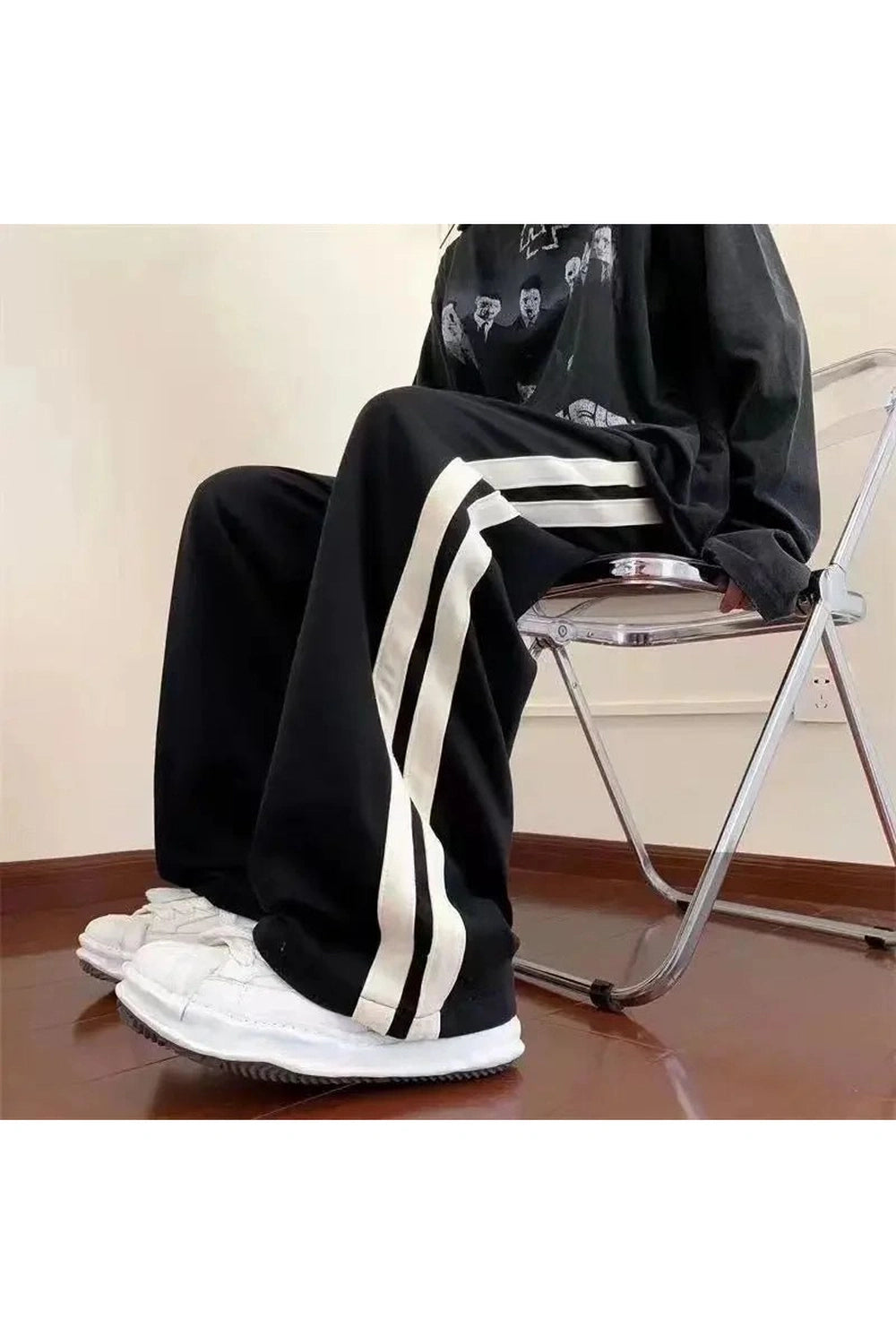 Striped Wide Leg Pocket Pants Shoptery