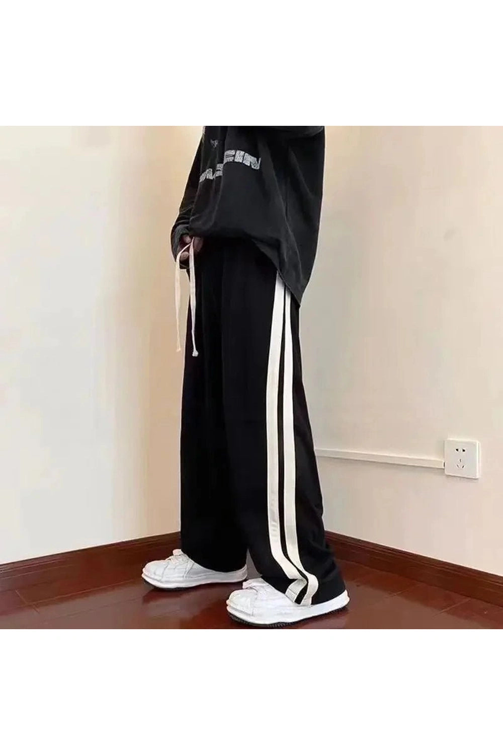 Striped Wide Leg Pocket Pants Shoptery