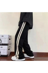 Striped Wide Leg Pocket Pants Shoptery
