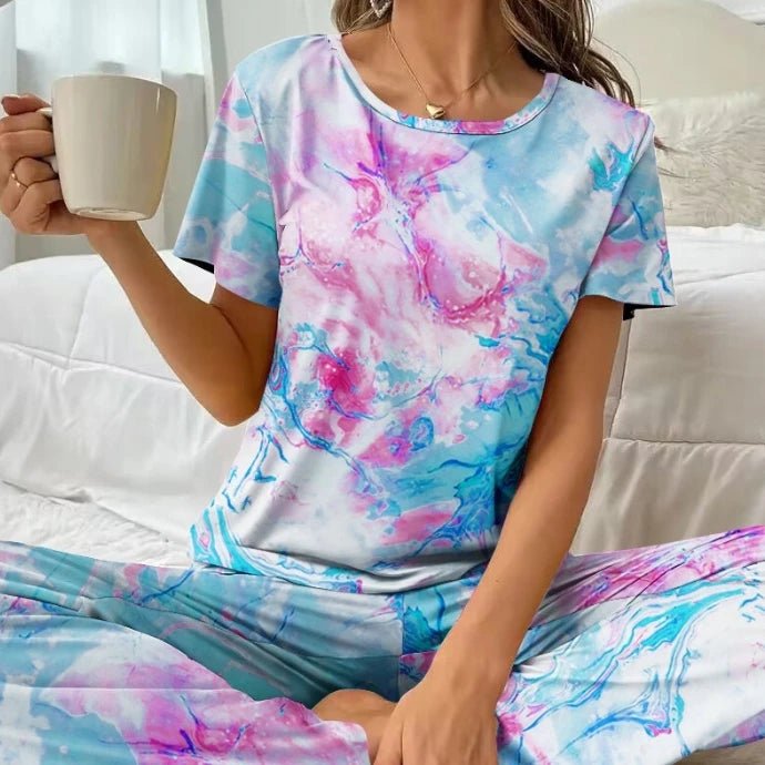 Summer Fashion New Tie Dyed Printing Casual Set - 