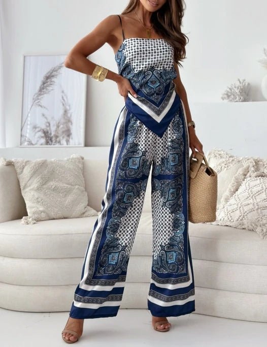 Summer New Fashionable Printed Two Piece Set - 