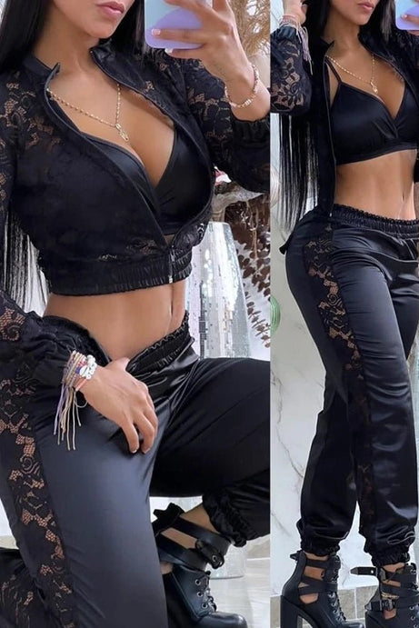 Summer New V - Neck Crop Top & Pants Set - 