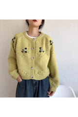 Retro Sunlit Meadow Button-Up Cardigan Shoptery