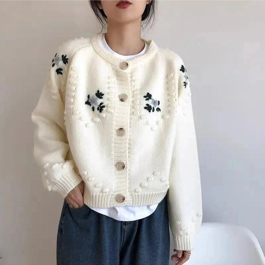 Retro Sunlit Meadow Button-Up Cardigan Shoptery