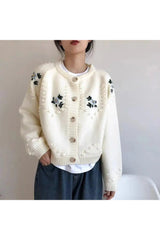 Retro Sunlit Meadow Button-Up Cardigan Shoptery