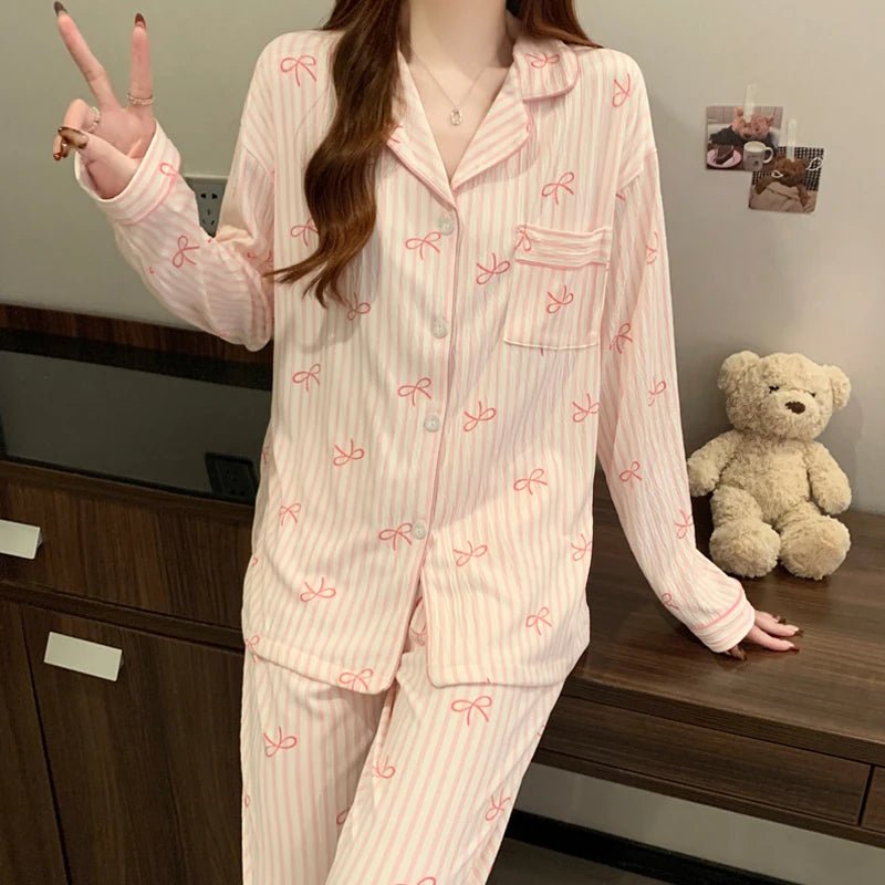 Sweet Bow Dream Coquette Pajama Set Shoptery