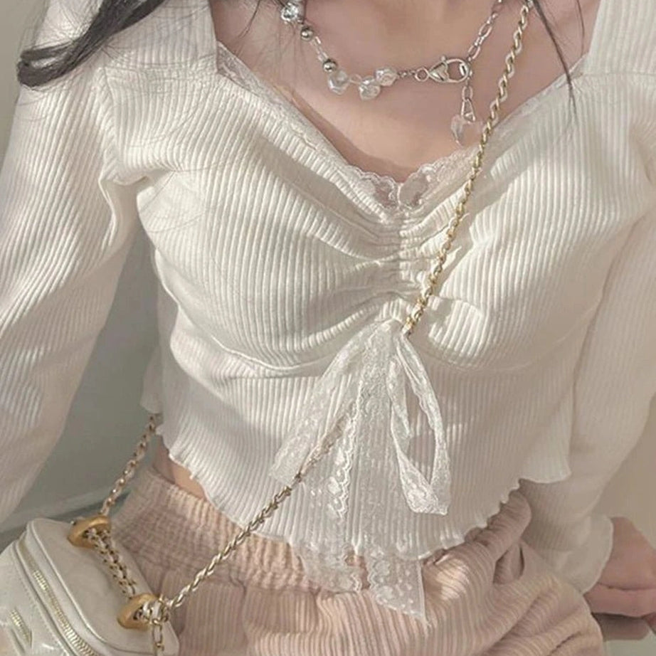 Coquette Sweet Lace Square Top Shoptery