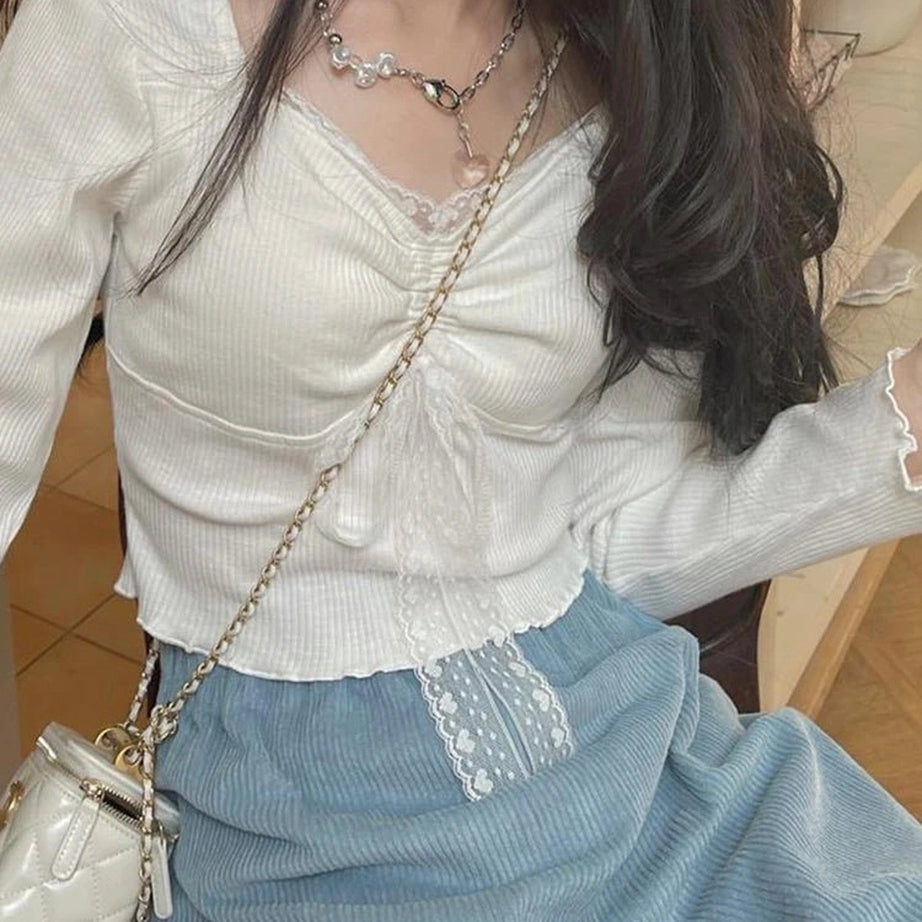 Coquette Sweet Lace Square Top Shoptery