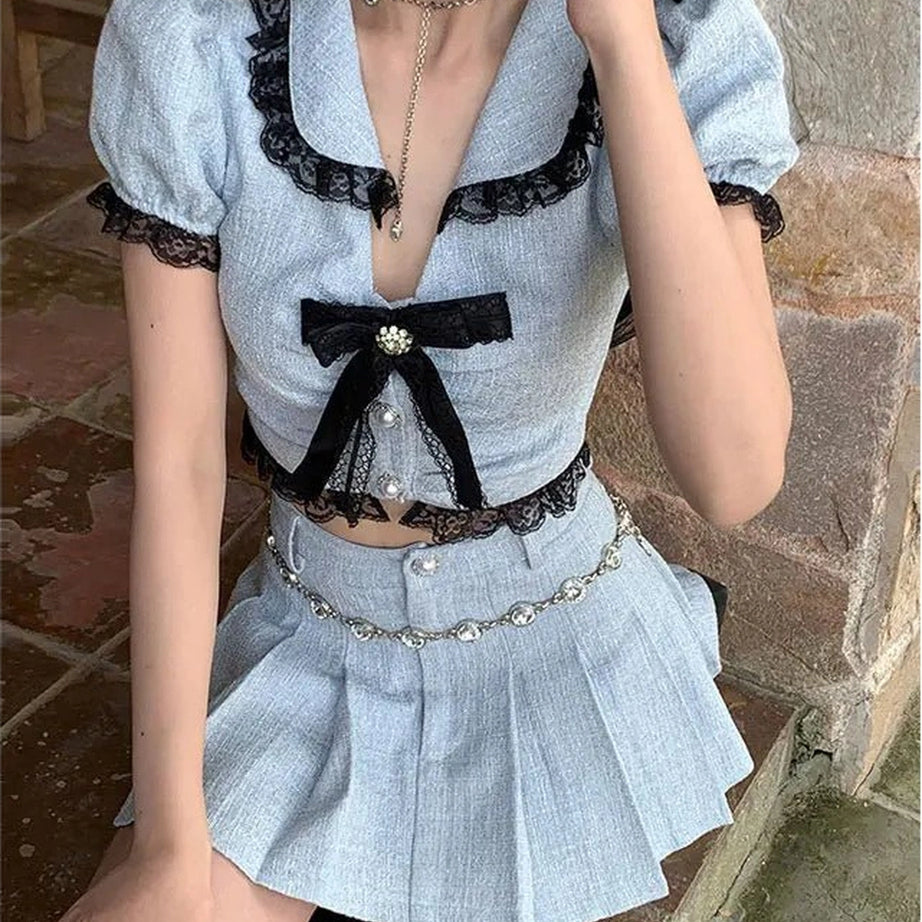 Coquette Sweet Two Piece Mini Skirt Shoptery