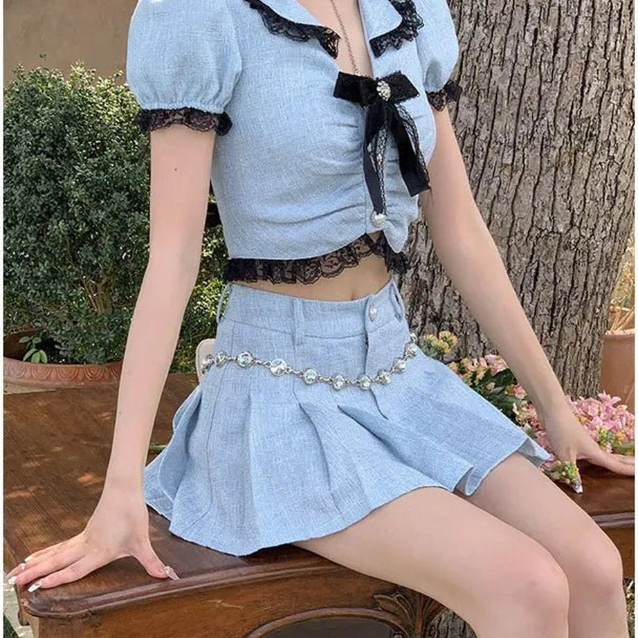 Coquette Sweet Two Piece Mini Skirt AA0079 Shoptery