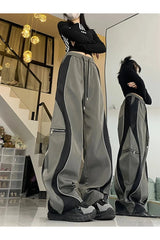 Y2k Techwear Contrast Wide-Leg Pants Shoptery