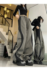 Y2k Techwear Contrast Wide-Leg Pants Shoptery