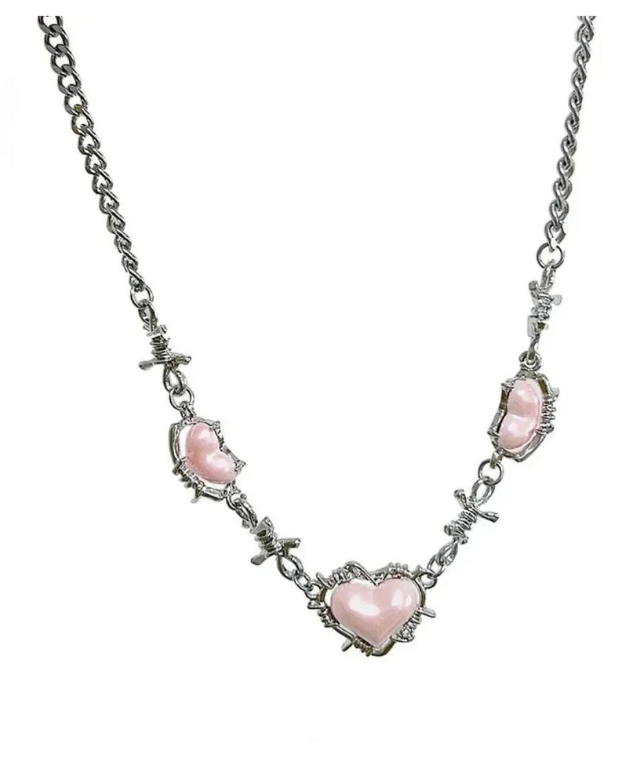 Thorny Opal Heart Necklace Design -