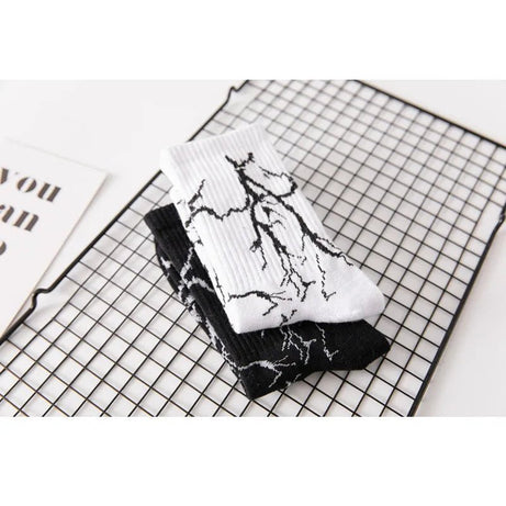 Edgy Thunderstrike Lightning Socks Shoptery