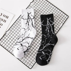 Edgy Thunderstrike Lightning Socks Shoptery