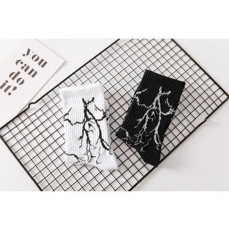 Edgy Thunderstrike Lightning Socks Shoptery