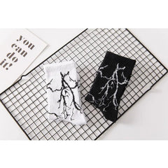 Edgy Thunderstrike Lightning Socks Shoptery