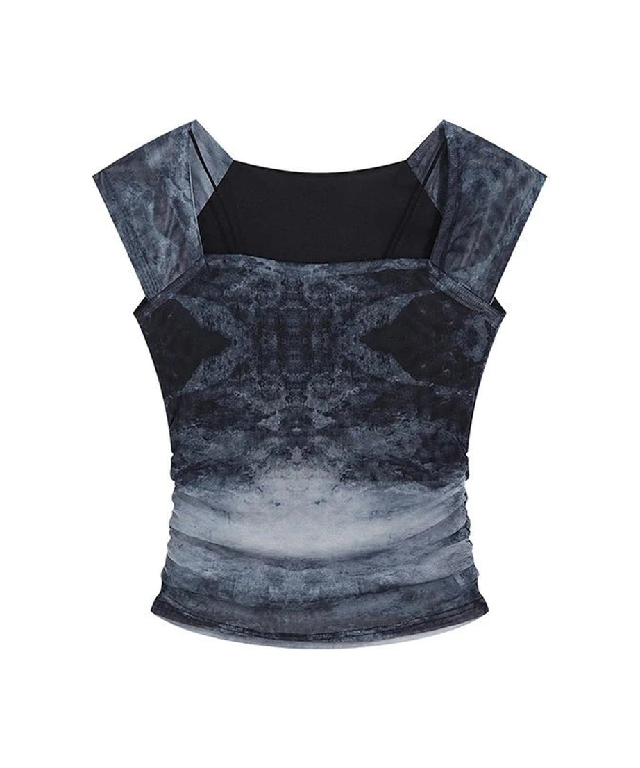 Tie Dye Gothic Crop Top - Crop Tops