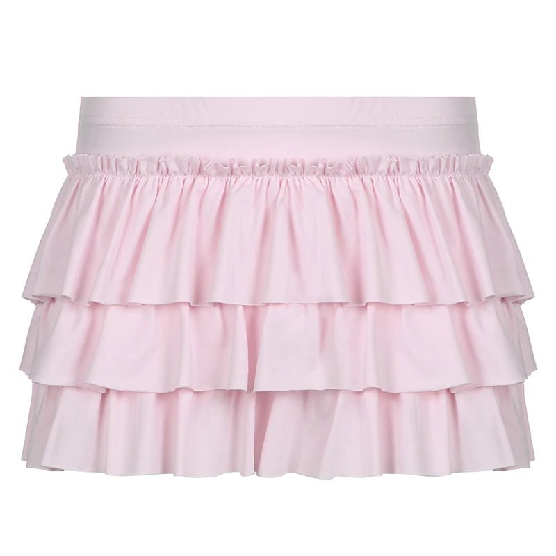 Tiered Ruffle Pink Skirt -