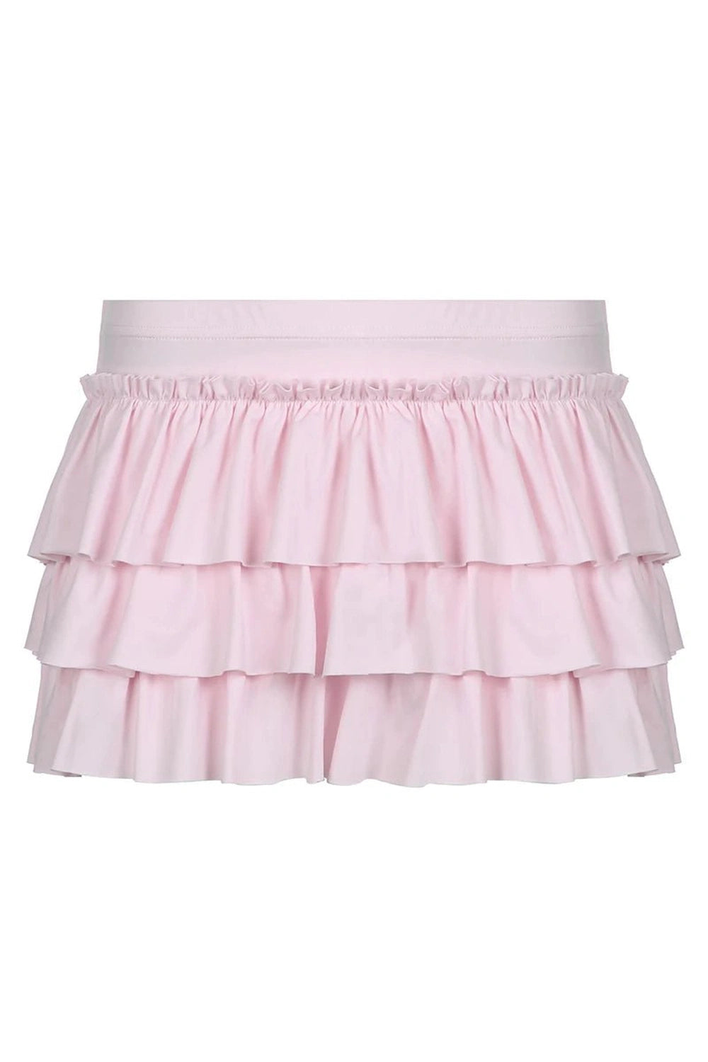 Tiered Ruffle Pink Skirt Pink Shoptery