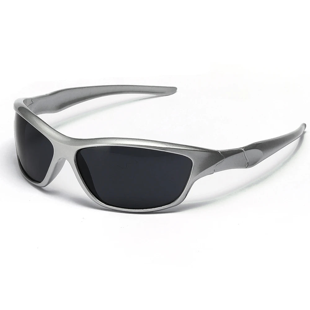Y2k Titanium Blade Sport Sunglasses Silver Black as picture Shoptery
