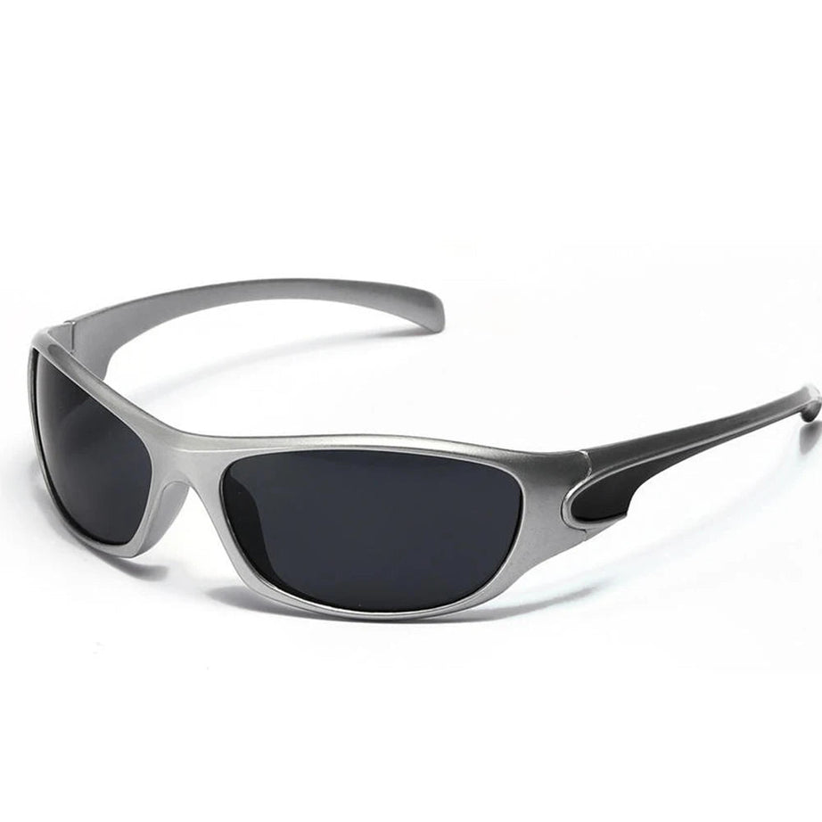 Y2k Titanium Blade Sport Sunglasses Matt Silver B as picture Shoptery
